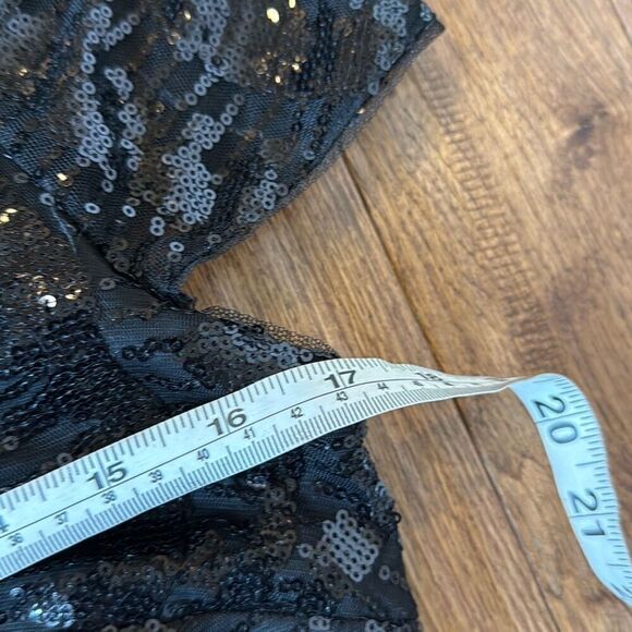 Calvin Klein black sequin cap sleeve maxi dress size 6 - Picture 10 of 14